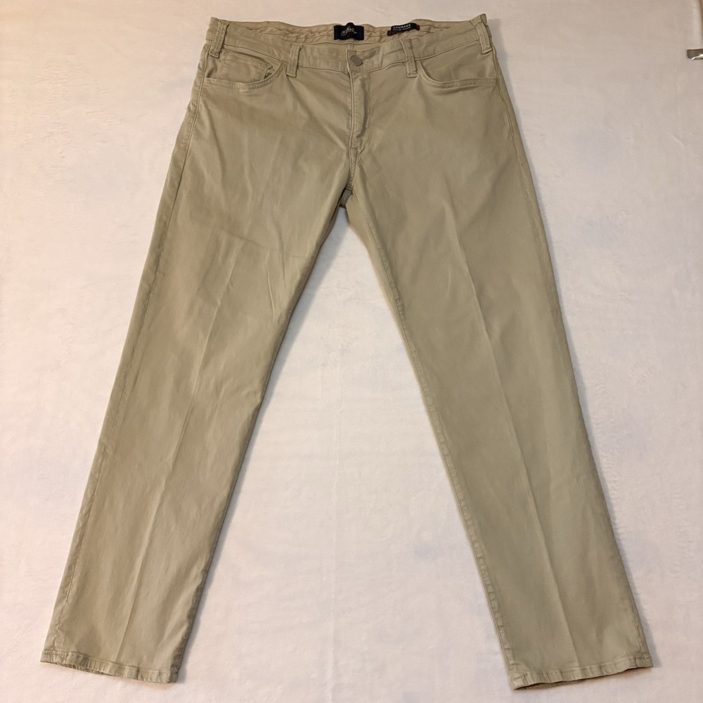 Men's 34 Heritage Courage Pants 38x30 Khaki Tan Straight Stretch Mid Rise